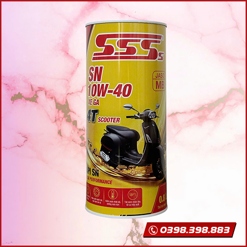 Dầu nhờn SSS SN 10W-40 tay ga 0.8L